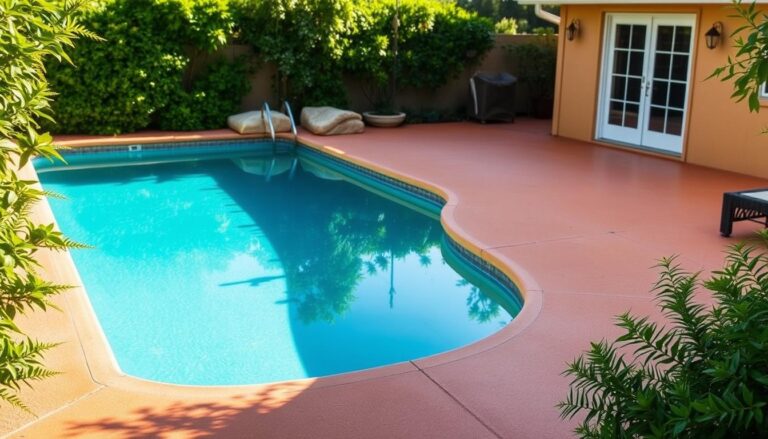 DIY Painted Concrete Pool Deck And Patio