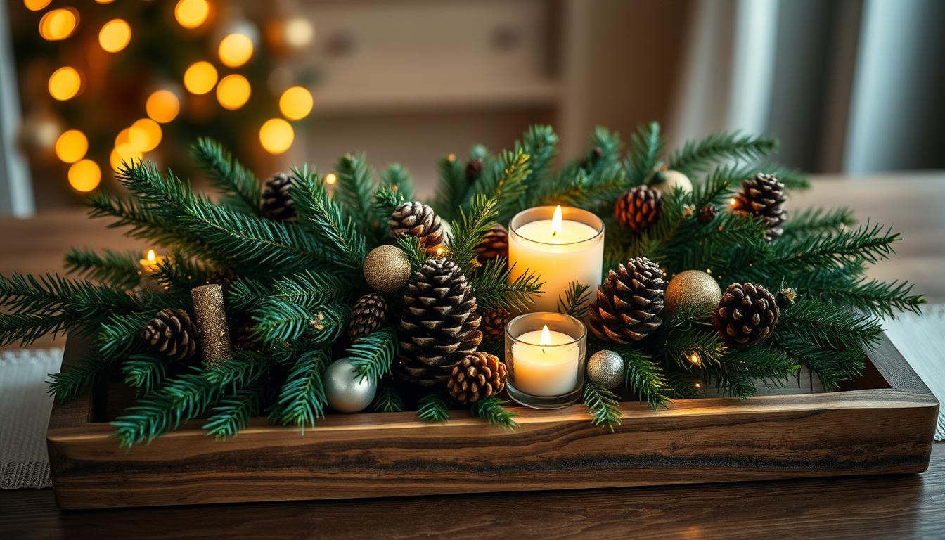 Simple And Inexpensive Christmas Table Centerpiece