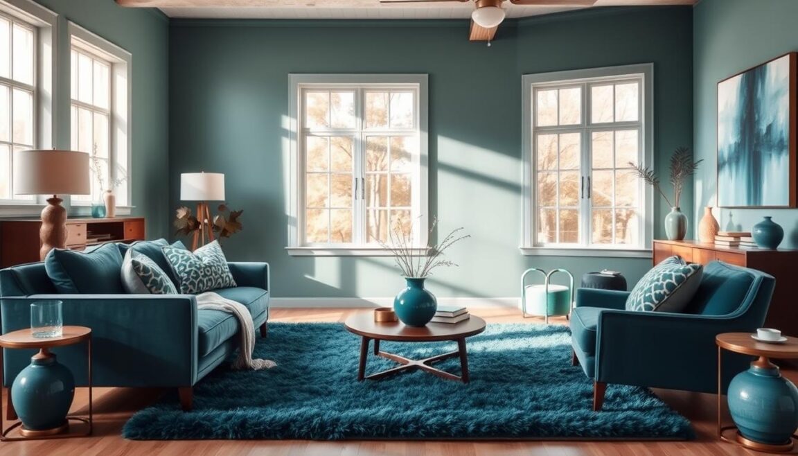 best teal shades for living room