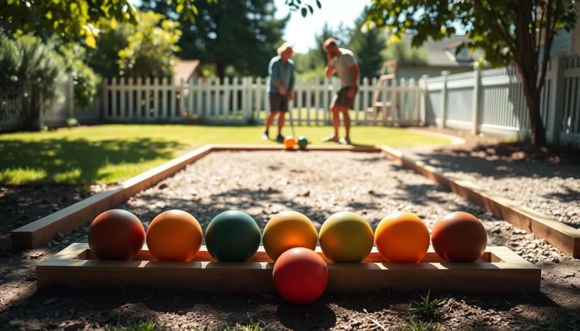 DIY bocce ball court construction