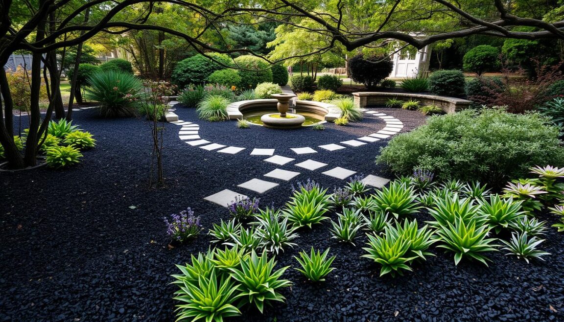 black mulch landscaping ideas